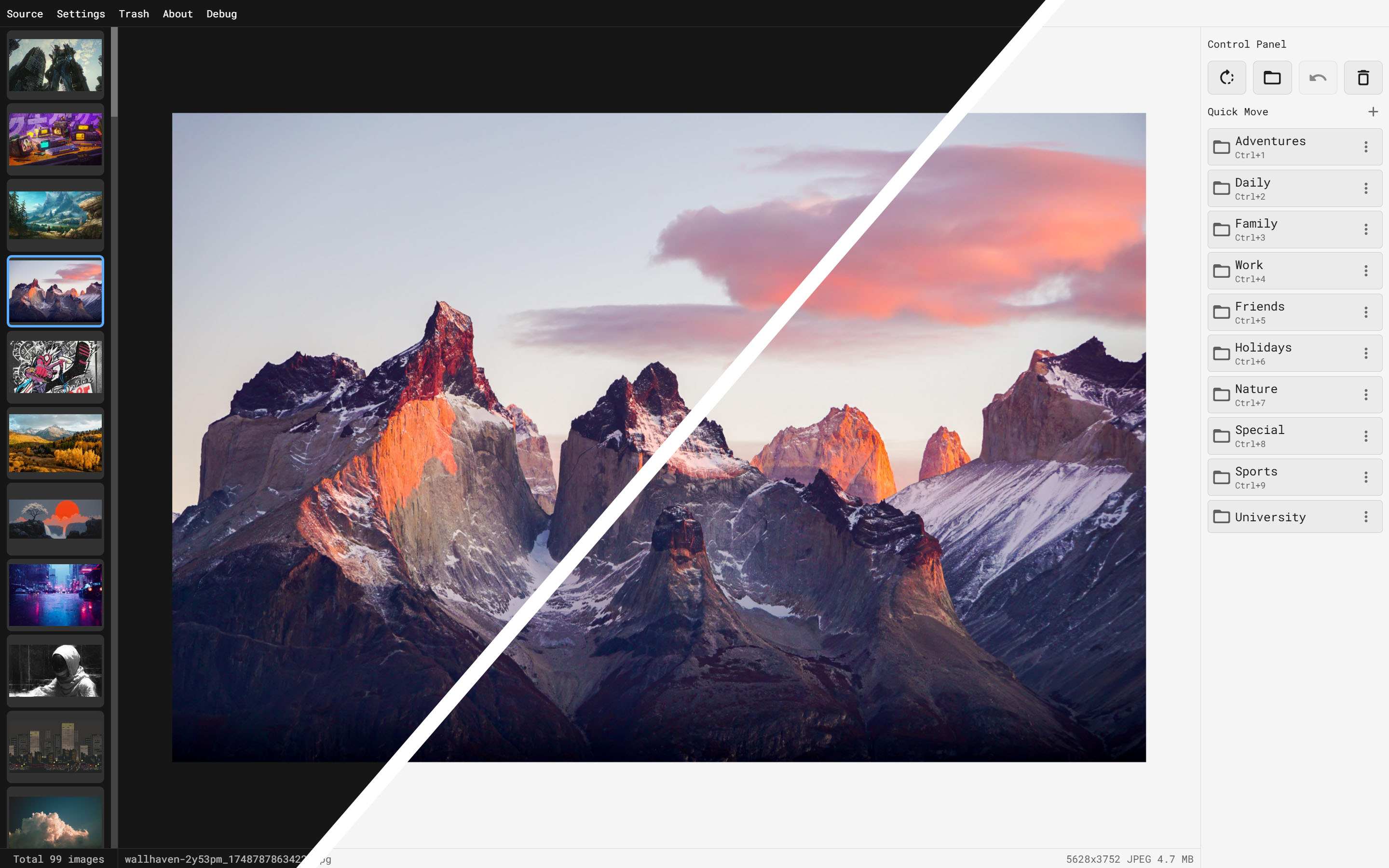 Application UI example (light theme)